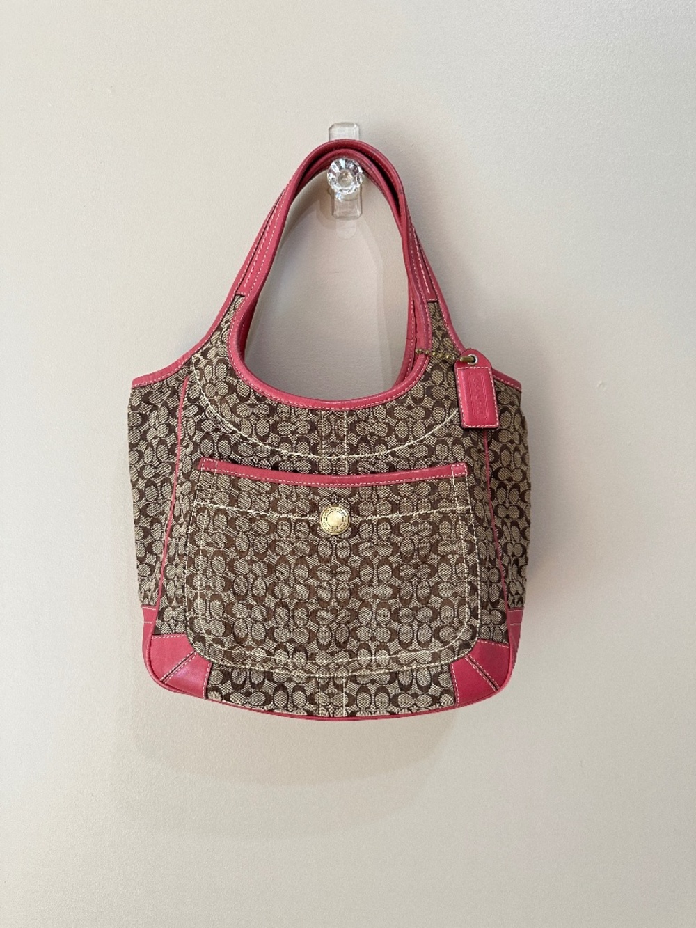 Vintage Coach Monograme Ergo with Pink Leather 10774 Y2K